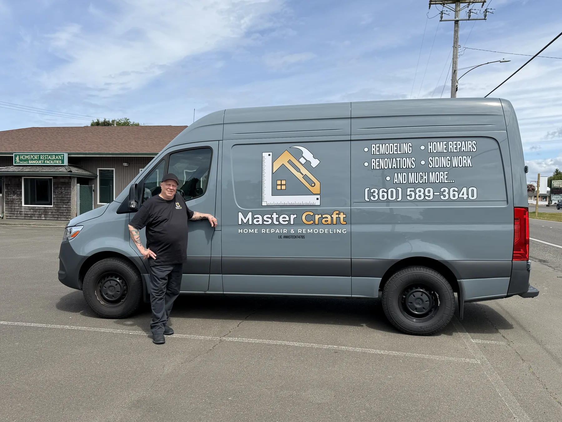 Greg Parness, owner of Master Craft, standing in front of his company van